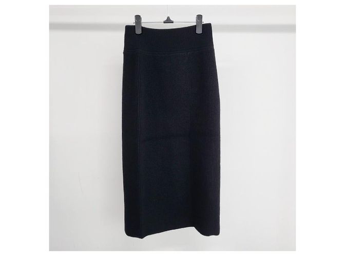 Hermès Falda de punto de cachemira con botones para mujer Noir Negro - vista 7