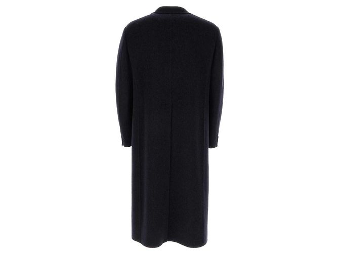 Fendi Refurbished Size Camel Wool Double Coat Blue - view 2
