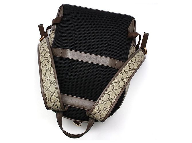 Gucci Zaino GG Supreme Ophidia Medium Marrone - vista 4