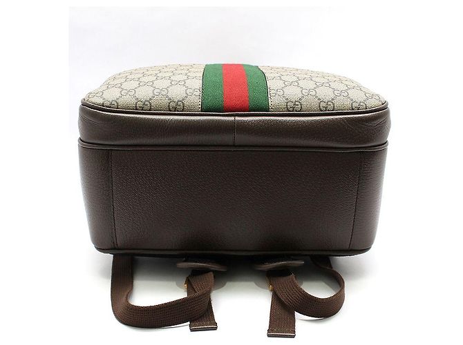Gucci Zaino GG Supreme Ophidia Medium Marrone - vista 5