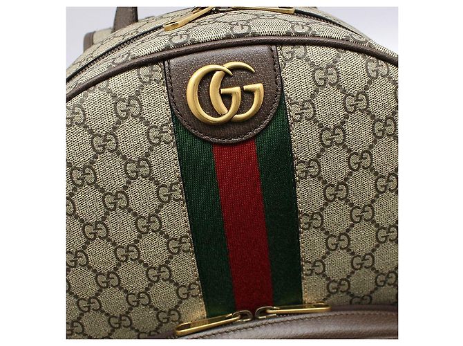 Gucci Zaino GG Supreme Ophidia Medium Marrone - vista 6