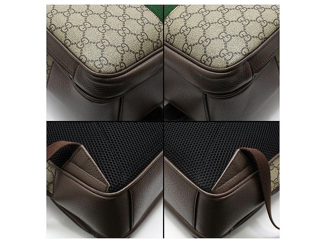 Gucci Zaino GG Supreme Ophidia Medium Marrone - vista 9