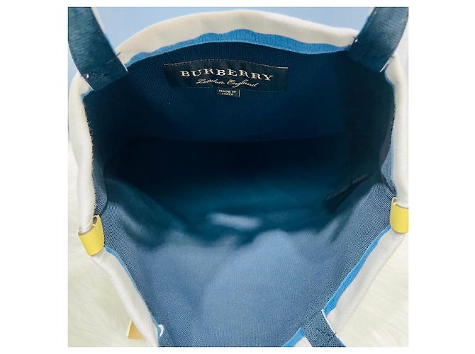 Burberry Baumwolltasche mit hellblauen Streifen - Ansicht 6