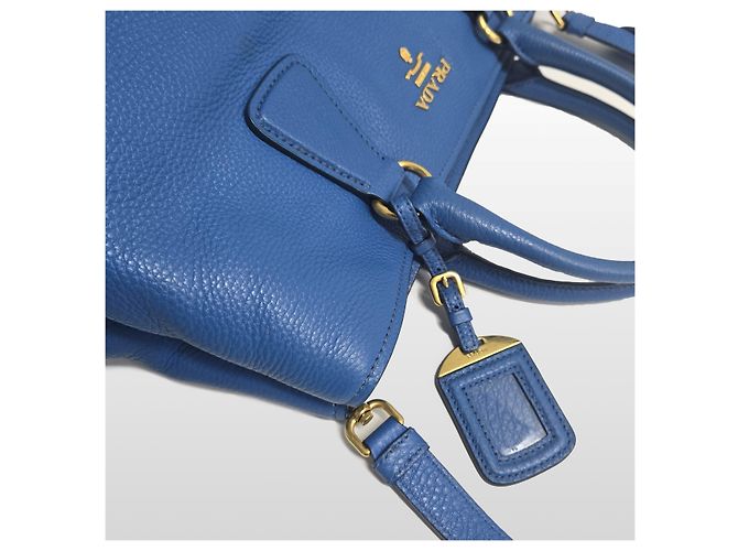 Prada Tote e Borsa a Spalla Vitello Daino Blue - vista 13