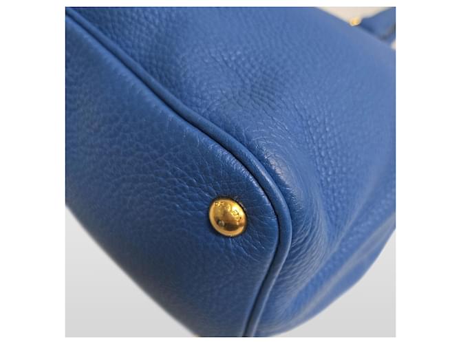Prada Tote e Borsa a Spalla Vitello Daino Blue - vista 17
