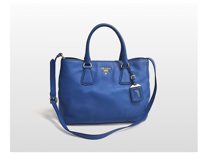 Prada Tote e Borsa a Spalla Vitello Daino Blue - vista 2