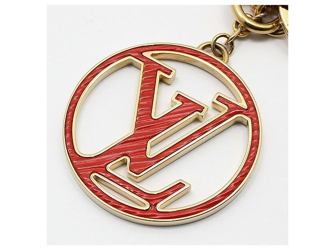 Louis Vuitton Chaveiro de couro Epi Circle da LV cor Ouro Vermelho - vista 5