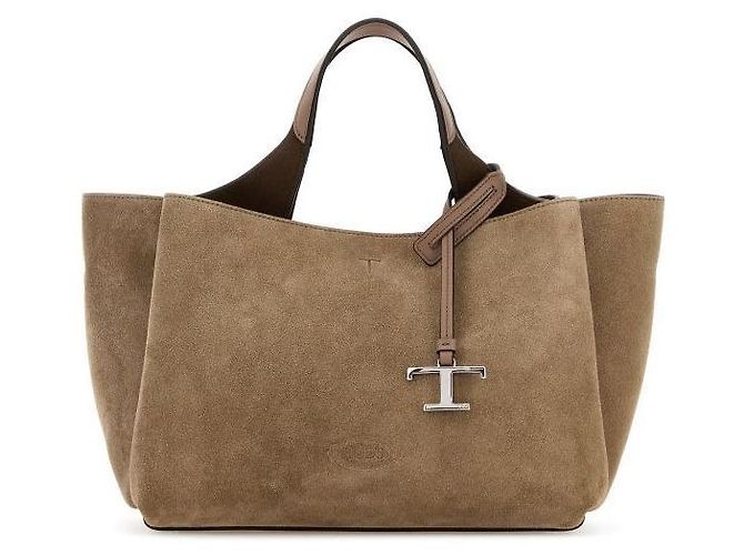 Tod's Mini bolsa tote em camurça com logo - vista 3