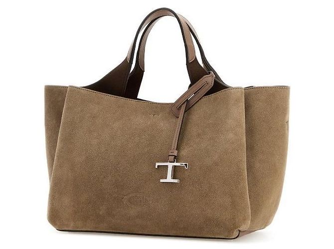 Tod's Mini bolsa tote em camurça com logo - vista 4
