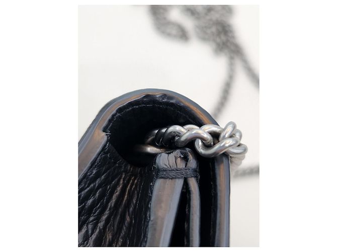 Gucci Mini borsa a tracolla Dionysus in pelle nera con cristalli e catena Nero - vista 21