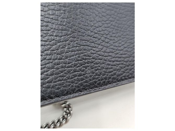Gucci Mini borsa a tracolla Dionysus in pelle nera con cristalli e catena Nero - vista 22