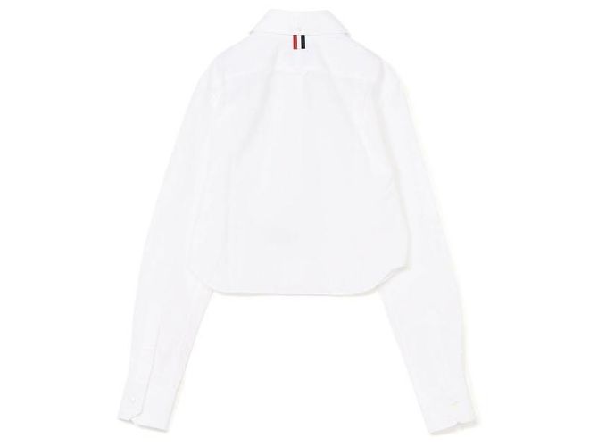 Thom Browne Camisa curta clássica em popeline de algodão com gola redonda - vista 4