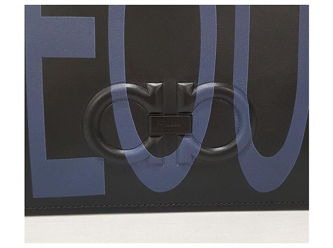 Salvatore Ferragamo Clutch Seoul Graffiti Nero - vista 2