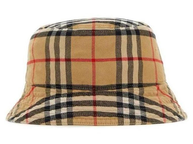 Burberry Cappello bucket in cotone a quadri Arancione - vista 5
