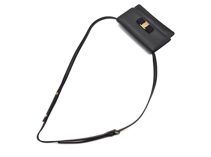 Salvatore Ferragamo Mini borsa a tracolla Bow Nero - vista 4