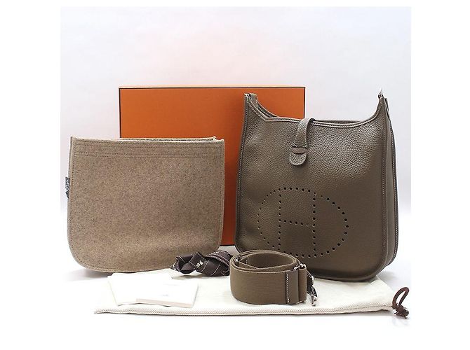 Hermès Borsa a tracolla Evelyne PM Marrone - vista 2