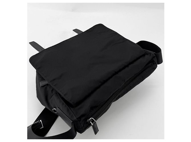 Prada Borsa a tracolla in nylon con logo triangolare Argento - vista 8