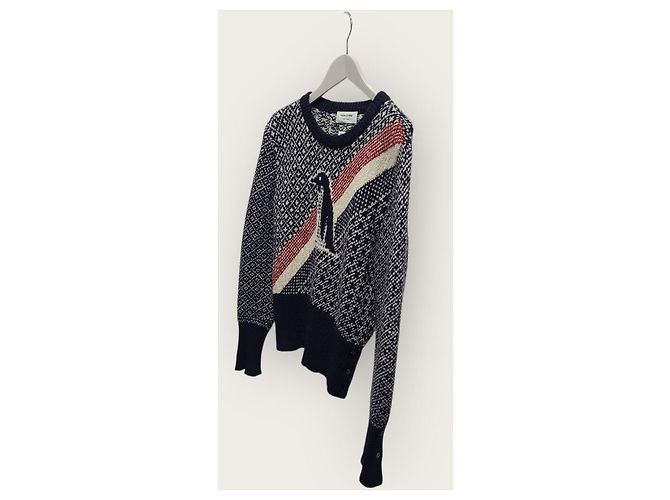 Thom Browne Rundstrick mit drei Streifen Navy-Tape Blau - Ansicht 2
