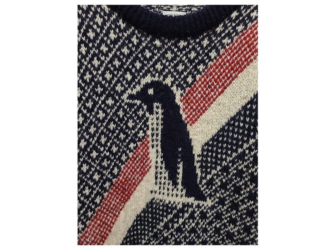Thom Browne Rundstrick mit drei Streifen Navy-Tape Blau - Ansicht 3