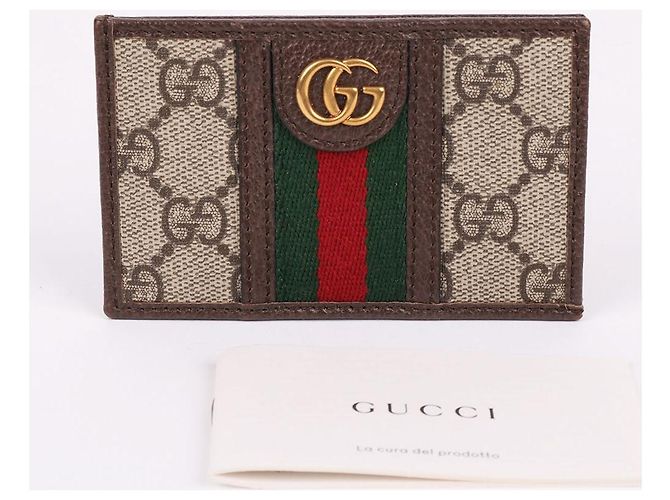 Gucci Tarjetero Ophidia GG Logo Three Stripe Castaño - vista 11