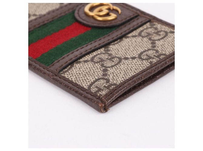 Gucci Tarjetero Ophidia GG Logo Three Stripe Castaño - vista 9