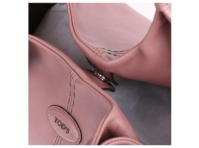 Tod's Große Logo-Tote-Bag aus hellrosa Leder Pink - Ansicht 10