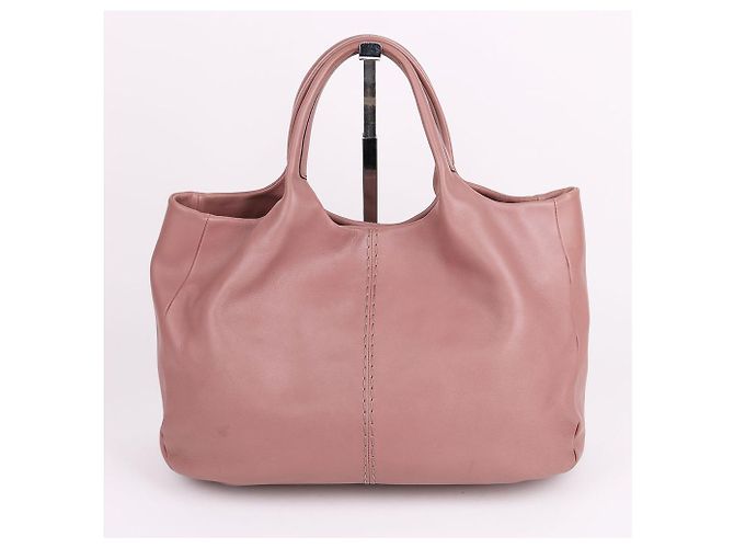 Tod's Große Logo-Tote-Bag aus hellrosa Leder Pink - Ansicht 5