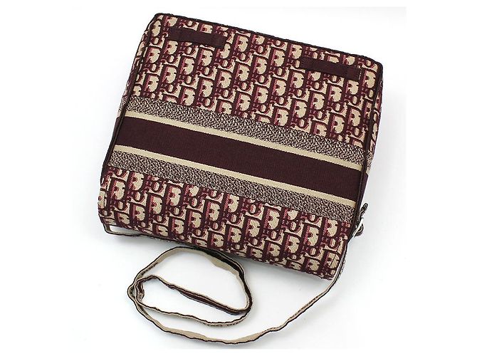 Dior Borsa a tracolla messenger Burgundy Oblique Rosso - vista 4