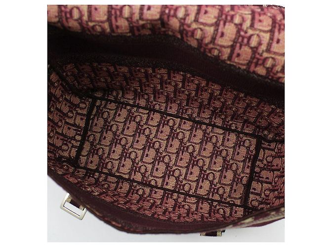 Dior Borsa a tracolla messenger Burgundy Oblique Rosso - vista 8