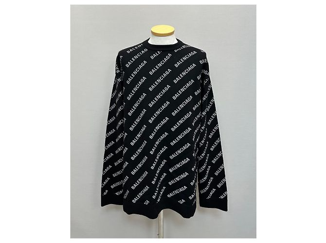 Balenciaga All-over-Logo-Kaschmirstrick Silber - Ansicht 2