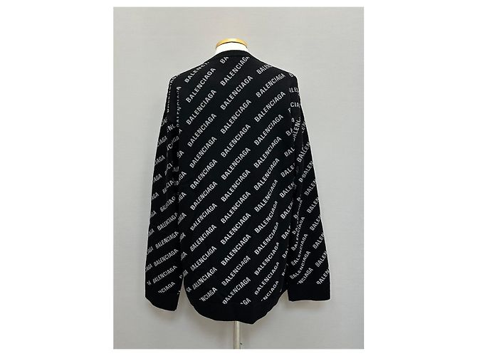 Balenciaga All-over-Logo-Kaschmirstrick Silber - Ansicht 3