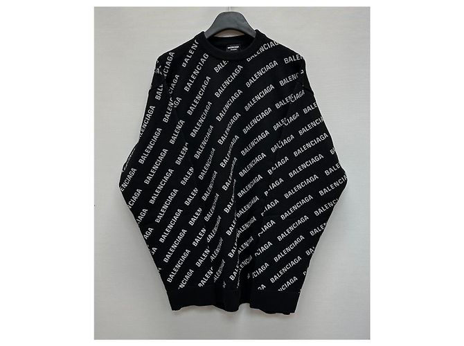 Balenciaga All-over-Logo-Kaschmirstrick Silber - Ansicht 4