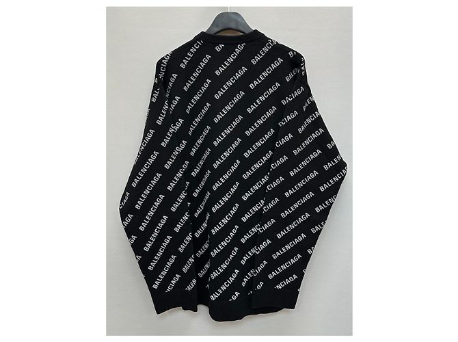 Balenciaga All-over-Logo-Kaschmirstrick Silber - Ansicht 5