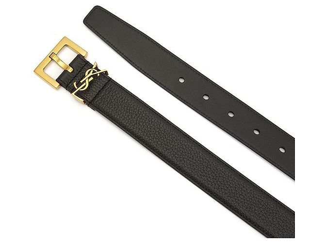Saint Laurent Cintura Monogram da uomo Nero - vista 4