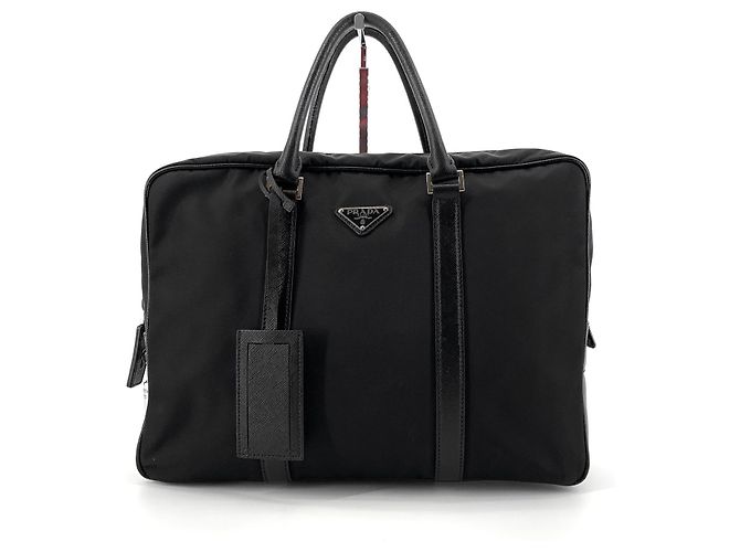 Prada Valigetta Tote in Re-Nylon Saffiano Nero - vista 2