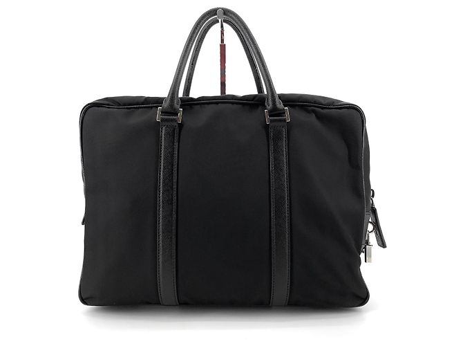 Prada Valigetta Tote in Re-Nylon Saffiano Nero - vista 5