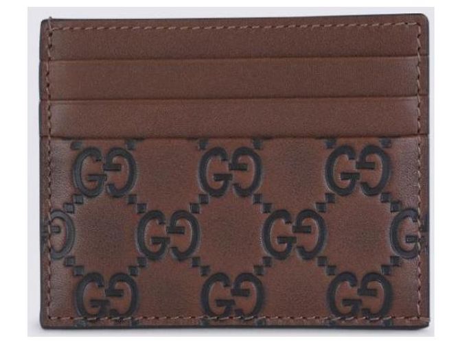 Gucci GG Emblem Card Case Brown - view 5