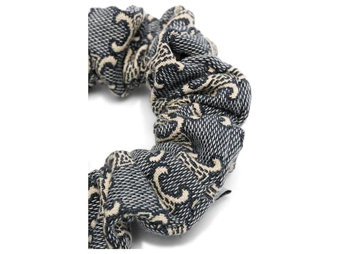 Céline Jacquard-Haargummi aus Baumwolle Polyester Polyamid Blau - Ansicht 6