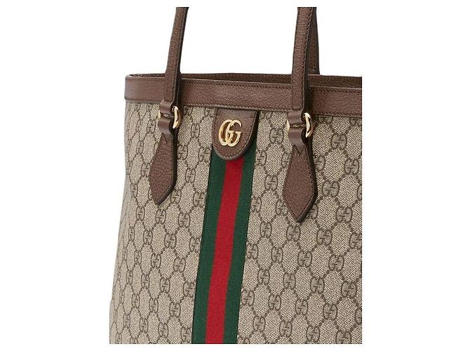 Gucci Borsa Tote Ophidia Large Marrone - vista 6