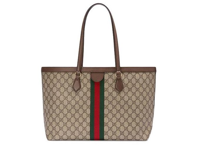 Gucci Borsa Tote Ophidia Large Marrone - vista 7