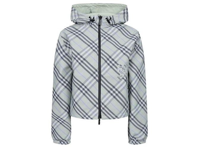 Burberry Kurze reversible Karo-Jacke Grün - Ansicht 4