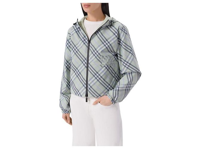 Burberry Kurze reversible Karo-Jacke Grün - Ansicht 5