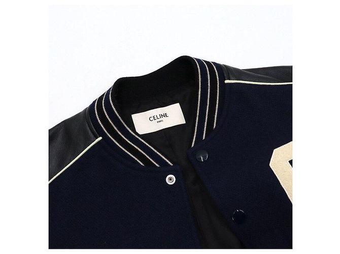 Céline Textured Wool Pad Men's Teddy Varsity Jacket - view 5