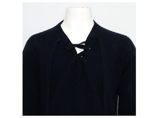 Prada Navy Shetland-Wollstrick für Herren - Ansicht 2