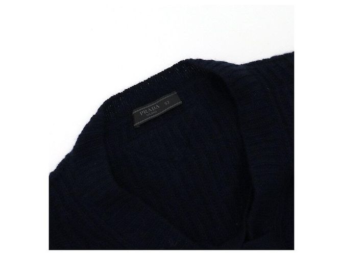 Prada Navy Shetland-Wollstrick für Herren - Ansicht 5