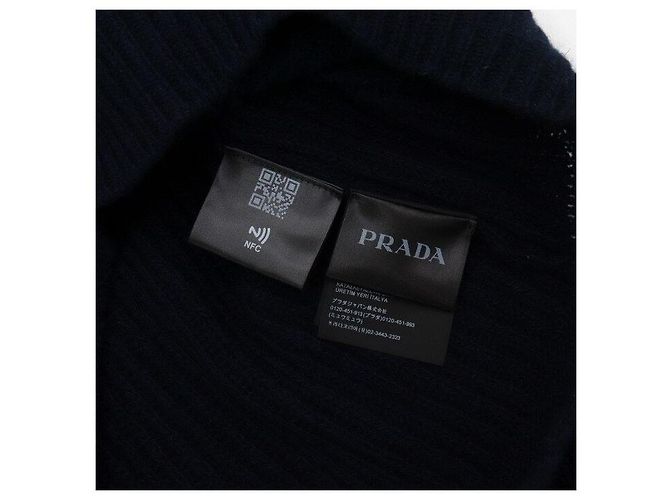 Prada Navy Shetland-Wollstrick für Herren - Ansicht 6