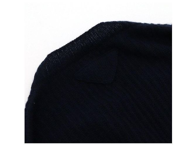 Prada Navy Shetland-Wollstrick für Herren - Ansicht 7