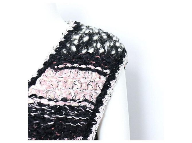 Chanel Chaleco de tweed para mujer con botón CC Rosa - vista 3