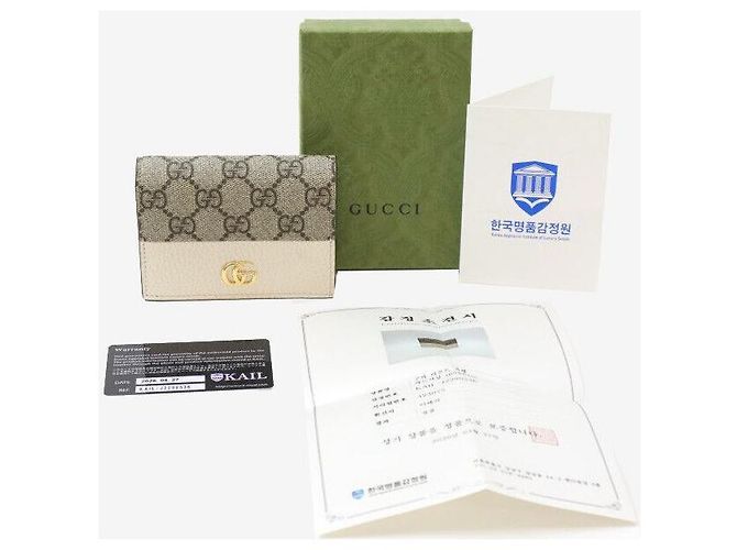 Gucci Portacarte GG Marmont Beige Marrone - vista 8