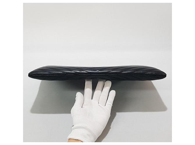 Saint Laurent Clutch Monogram Matelassé Large Nero - vista 7